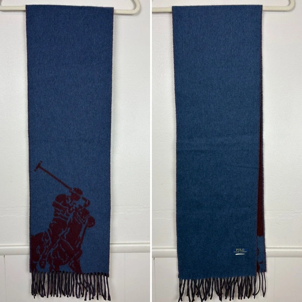 Polo Ralph Lauren Big Pony Reversible Fringe Scarf  10